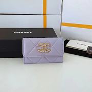 Kitlife Chanel 19 Coin Flip Wallet Purple - 8.5 × 12 × 2.5 cm - 1