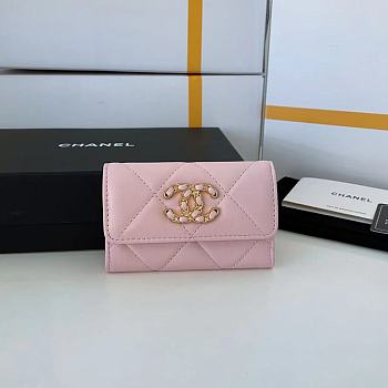 Kitlife Chanel 19 Coin Flip Wallet Pink - 8.5 × 12 × 2.5 cm