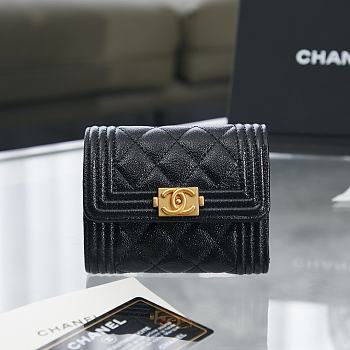 Kitlife Chanel Boy Flip Wallet (Black/Navy Blue/Light Blue/Pink) - 10x11x3 cm