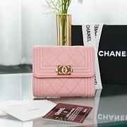 Kitlife Chanel Boy Flip Wallet (Black/Navy Blue/Light Blue/Pink) - 10x11x3 cm - 4