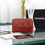 Kitlife Chanel Aged Calfskin Gabrielle Zipped Coin Purse (Green/Blue/Red/Grey) - A84404 - 7.5×11×2cm - 1