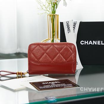 Kitlife Chanel Aged Calfskin Gabrielle Zipped Coin Purse (Green/Blue/Red/Grey) - A84404 - 7.5×11×2cm