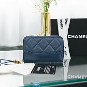 Kitlife Chanel Aged Calfskin Gabrielle Zipped Coin Purse (Green/Blue/Red/Grey) - A84404 - 7.5×11×2cm - 4