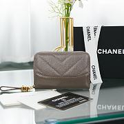 Kitlife Chanel Aged Calfskin Gabrielle Zipped Coin Purse (Green/Blue/Red/Grey) - A84404 - 7.5×11×2cm - 3