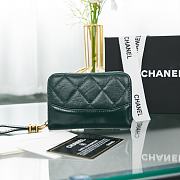 Kitlife Chanel Aged Calfskin Gabrielle Zipped Coin Purse (Green/Blue/Red/Grey) - A84404 - 7.5×11×2cm - 2