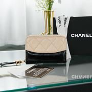 Kitlife Chanel Aged Calfskin Gabrielle Zipped Coin Purse 2 colors (Beige/Blue) - A84404 - 7.5×11×2cm - 1