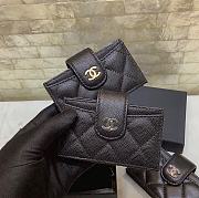 Kitlife Chanel Multi-compartment Card Holder Black Caviar Leather (Gold/Silver Hardware) - 10.4*7*2cm - 1