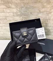 Kitlife Chanel Multi-compartment Card Holder Black Caviar Leather (Gold/Silver Hardware) - 10.4*7*2cm - 2