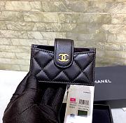 Kitlife Chanel Multi-compartment Card Holder Black Lambskin Leather (Gold/Silver Hardware) - 10.4*7*2cm - 1