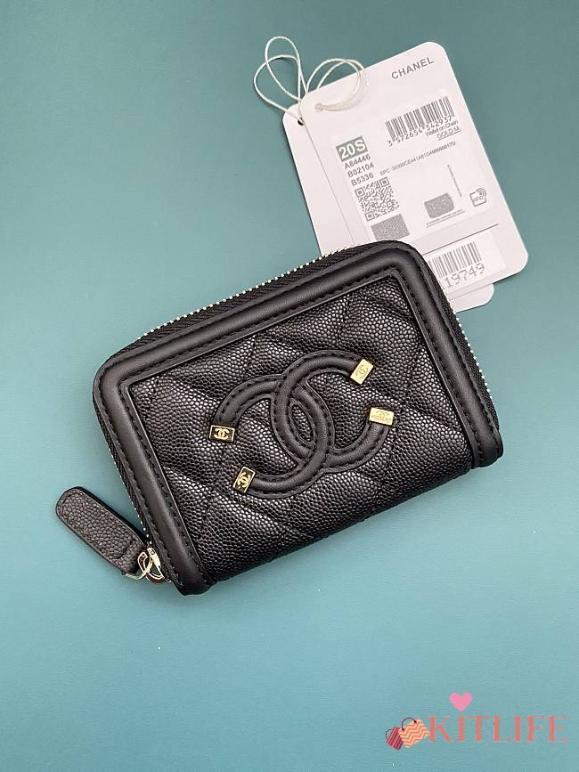 Kitlife Chanel Coin Purse CC Filigree Caviar (9 colors) - A84446 - 11 cm - 1