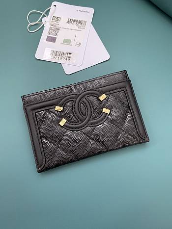 Kitlife Chanel Card Holder CC Filigree Caviar (9 colors) - A81457 - 11 cm