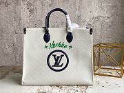 KITLIFE LOUIS VUITTON JACQUARD FABRIC ONTHEGO MM TOTE BAG BLUE - M20815 -41x34x19cm - 1