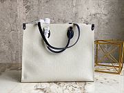 KITLIFE LOUIS VUITTON JACQUARD FABRIC ONTHEGO MM TOTE BAG BLUE - M20815 -41x34x19cm - 3