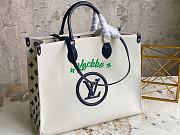 KITLIFE LOUIS VUITTON JACQUARD FABRIC ONTHEGO MM TOTE BAG BLUE - M20815 -41x34x19cm - 2
