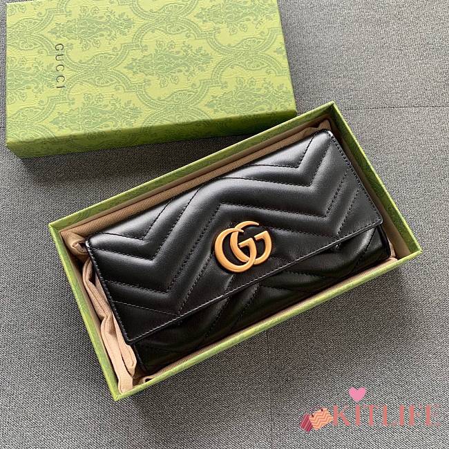 Kitlife Gucci Marmont Continental Black Wallet - 19x10x3.5cm - 1