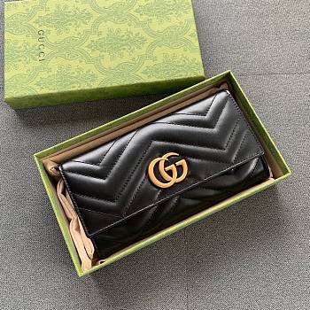 Kitlife Gucci Marmont Continental Black Wallet - 19x10x3.5cm