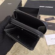 Kitlife YSL COMPACT ZIP AROUND WALLET IN GRAIN Black Hardware - 12x10x3cm - 4