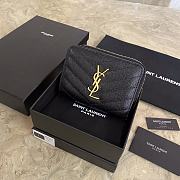 Kitlife YSL COMPACT ZIP AROUND WALLET IN GRAIN Gold Hardware - 12x10x3cm - 5