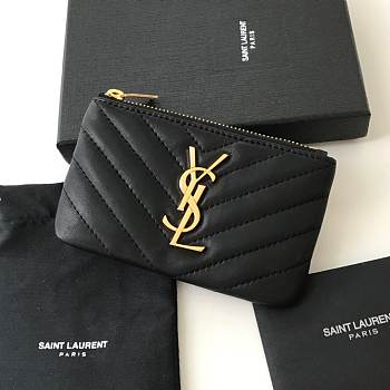 Kitlife YSL Key Pouch In Soft Black Leather Gold/Silver Hardware - 13,5 X 7,5 X 2 CM