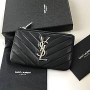 Kitlife YSL Key Pouch In Soft Black Leather Gold/Silver Hardware - 13,5 X 7,5 X 2 CM - 2