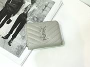 Kitlife YSL COMPACT ZIP AROUND WALLET IN GRAIN SILVER HARDWARE - 12 X 10 X 3 CM - 4