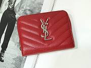 Kitlife YSL COMPACT ZIP AROUND WALLET IN GRAIN SILVER HARDWARE - 12 X 10 X 3 CM - 1