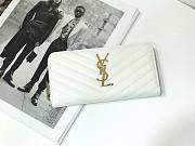 Kitlife YSL ZIP AROUND WALLET IN GRAIN GOLD HARDWARE RED, BEIGE - 19 X 9,5 X 2,5 CM - 1