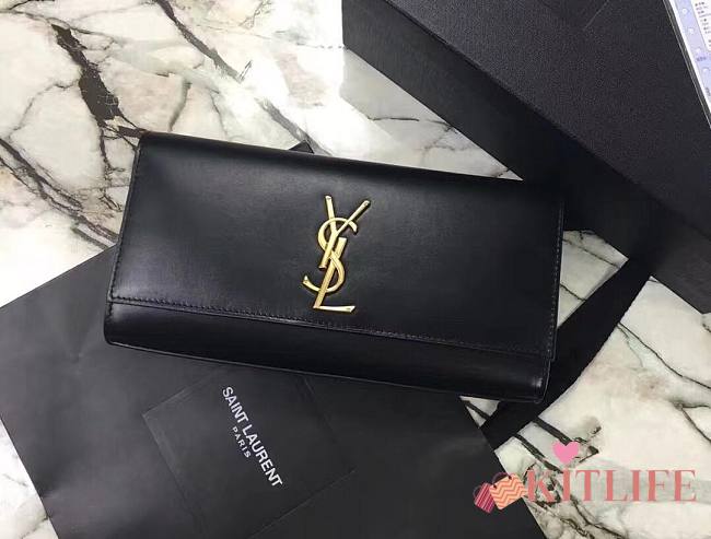 Kitlife YSL Cassandre Clutch Black Soft Leather - 27x12.5x5cm - 1