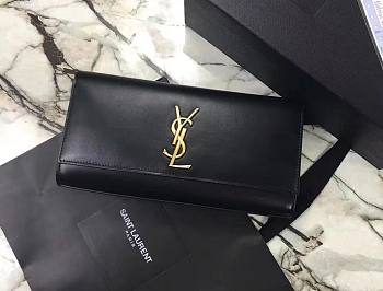 Kitlife YSL Cassandre Clutch Black Soft Leather - 27x12.5x5cm