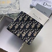  Kitlife Dior Compact Wallet Dior Oblique Jacquard Black/Blue - 1