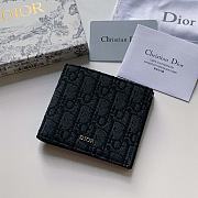  Kitlife Dior Compact Wallet Dior Oblique Jacquard Black/Blue - 2