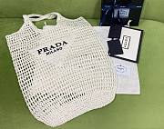 Kitlife Prada Raffia Tote In White - 1BG424 - 51x45cm - 1