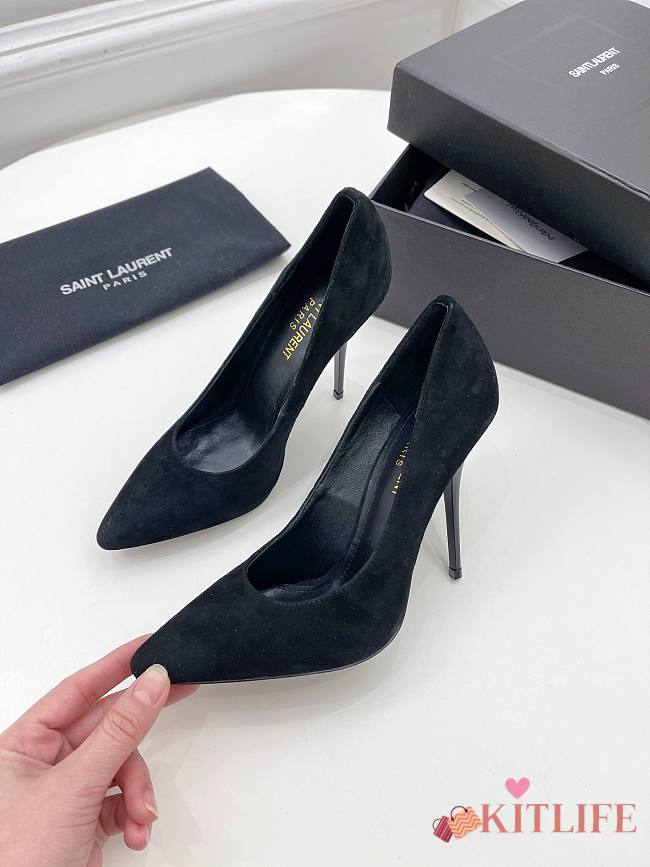 KITLIFE YSL ZOE PUMPS IN BLACK SUEDE LEATHER  - 1