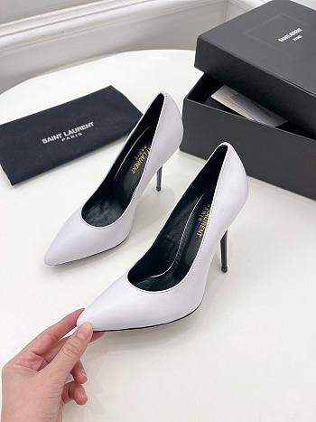 KITLIFE YSL ZOE PUMPS IN WHITE, BLACK LEATHER