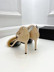 KITLIFE YSL FUR SANDALS IN BROWN LEATHER  - 5