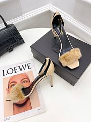 KITLIFE YSL FUR SANDALS IN BROWN LEATHER  - 4