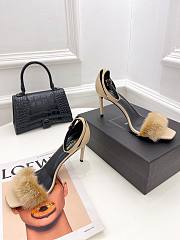 KITLIFE YSL FUR SANDALS IN BROWN LEATHER  - 2