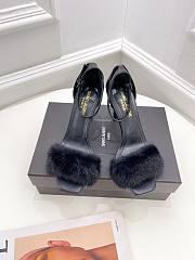 KITLIFE YSL FUR SANDALS IN BLACK LEATHER - 3