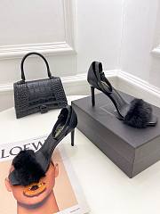 KITLIFE YSL FUR SANDALS IN BLACK LEATHER - 5