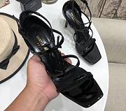 Kitlife Opyum YSL Logo-Heel Sandals Patent Leather In Black Hardware - 1