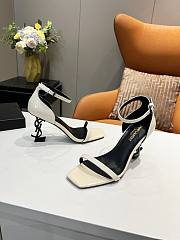 KITLIFE YSL OPYUM SANDALS IN PATENT LEATHER WITH BLACK HEEL IN BLACK, WHITE COLOR - 1