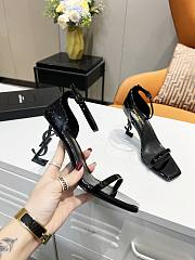 KITLIFE YSL OPYUM SANDALS IN PATENT LEATHER WITH BLACK HEEL IN BLACK, WHITE COLOR - 2