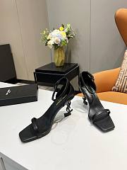 KITLIFE YSL OPYUM SANDALS IN BLACK LEATHER WITH BLACK HEEL  - 4