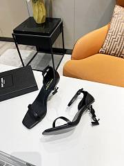 KITLIFE YSL OPYUM SANDALS IN BLACK LEATHER WITH BLACK HEEL  - 3