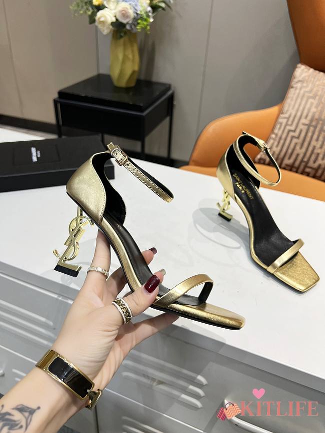 KITLIFE YSL OPYUM SANDALS LEATHER WITH GOLD HARDWARE IN WHITE, BEIGE, RED, GOLD - 1
