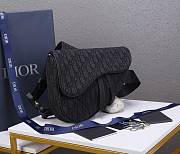 Kitlife Dior Saddle Bag All Black Dior Oblique Jacquard - 20 x 28.6 x 5 cm - 2