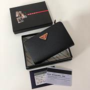 Kitlife Prada Black Saffiano Zippy Short Wallet - 14x9.5cm - 1