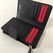 Kitlife Prada Black Saffiano Zippy Short Wallet - 14x9.5cm - 4