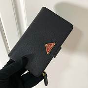 Kitlife Prada Black Saffiano Zippy Short Wallet - 14x9.5cm - 2