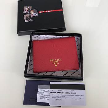 Kitlife Prada Saffiano Short Wallet 6 colors - 11.2×9.5cm